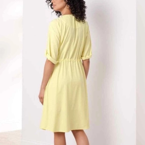 Soft Surroundings Go Lively Traverse Dress Lemon Grass Butter Yellow Sz M NWT - Picture 2 of 14